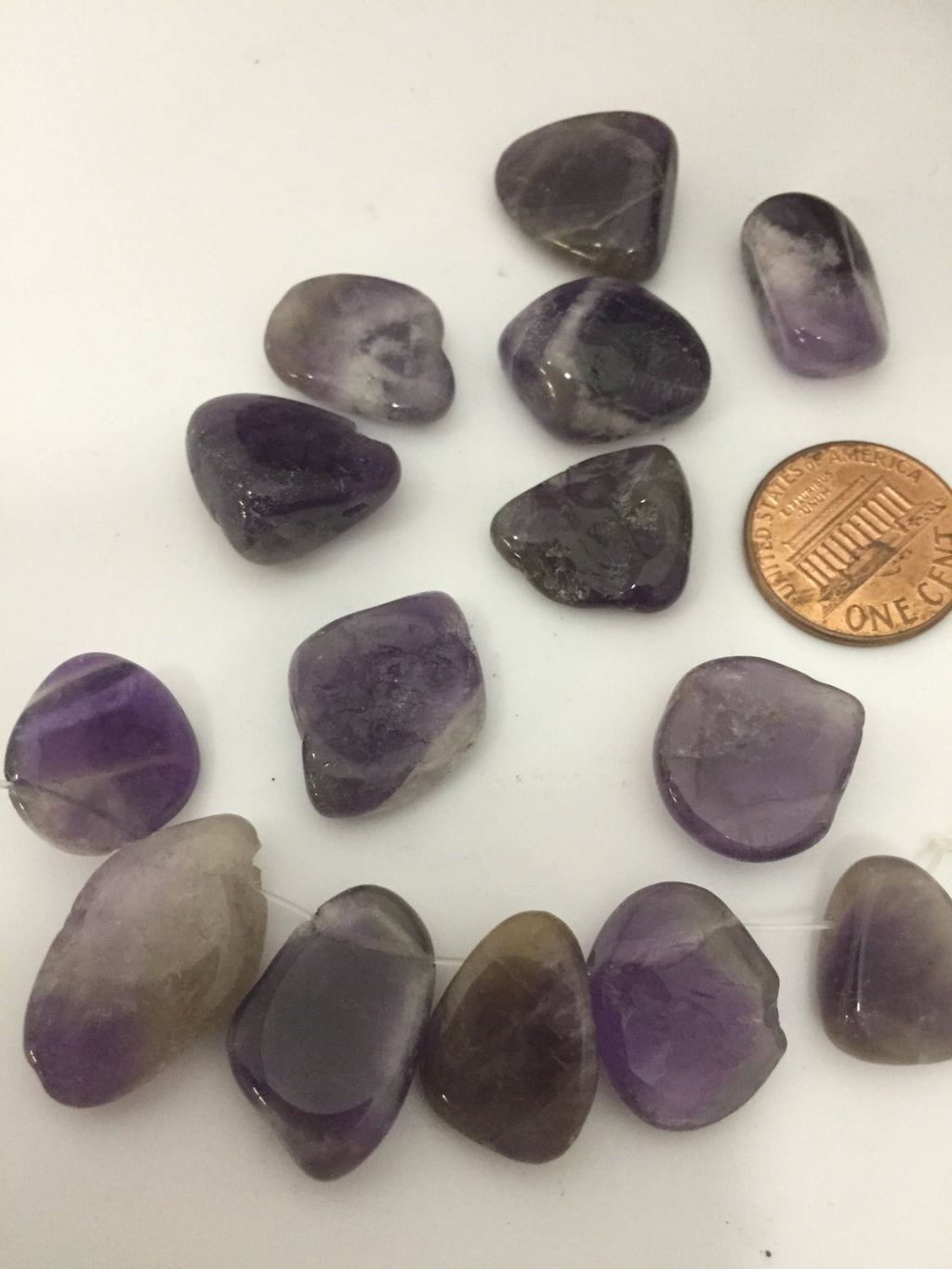 5 beads - Amethyst gemstone nugget beads - GM384B