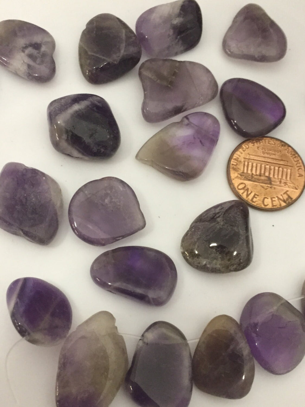 5 beads - Amethyst gemstone nugget beads - GM384B