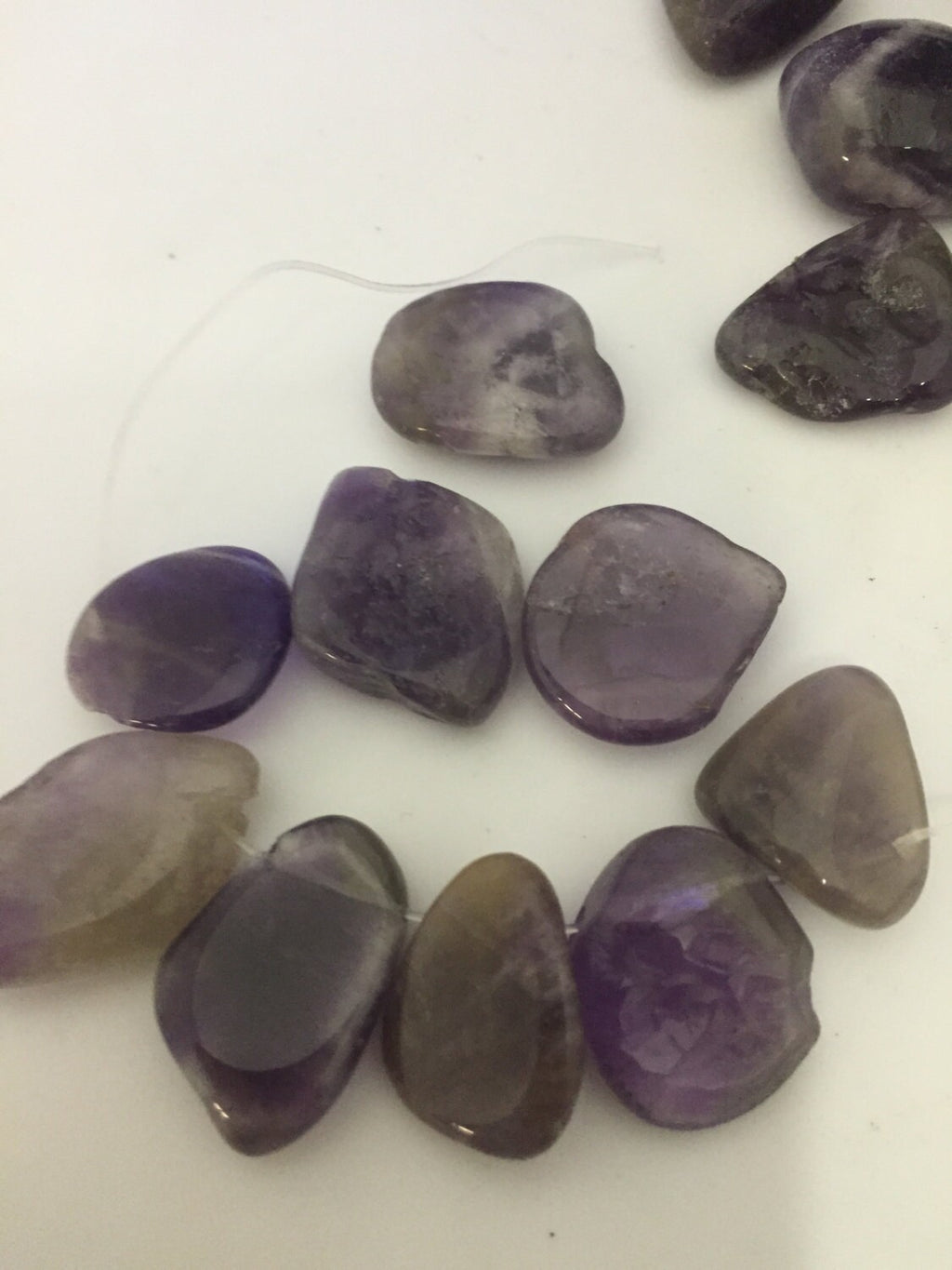 5 beads - Amethyst gemstone nugget beads - GM384B