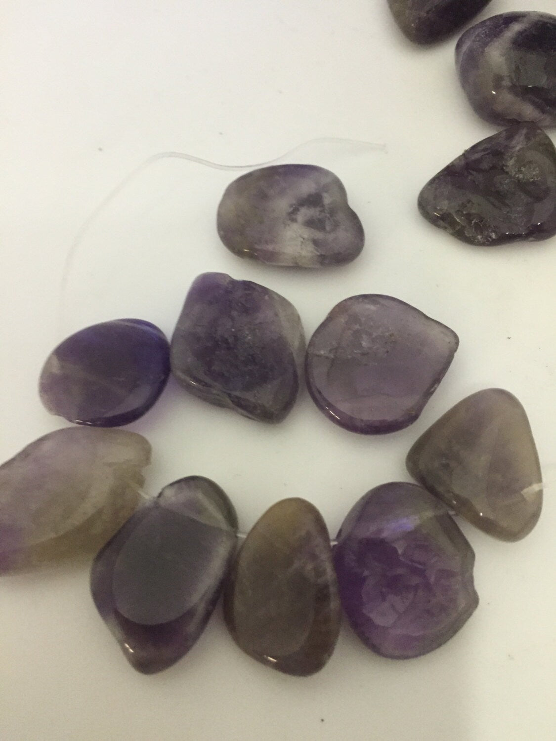 5 beads - Amethyst gemstone nugget beads - GM384B