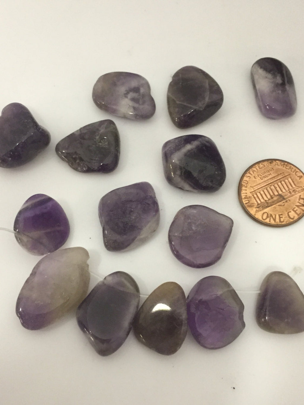 5 beads - Amethyst gemstone nugget beads - GM384B