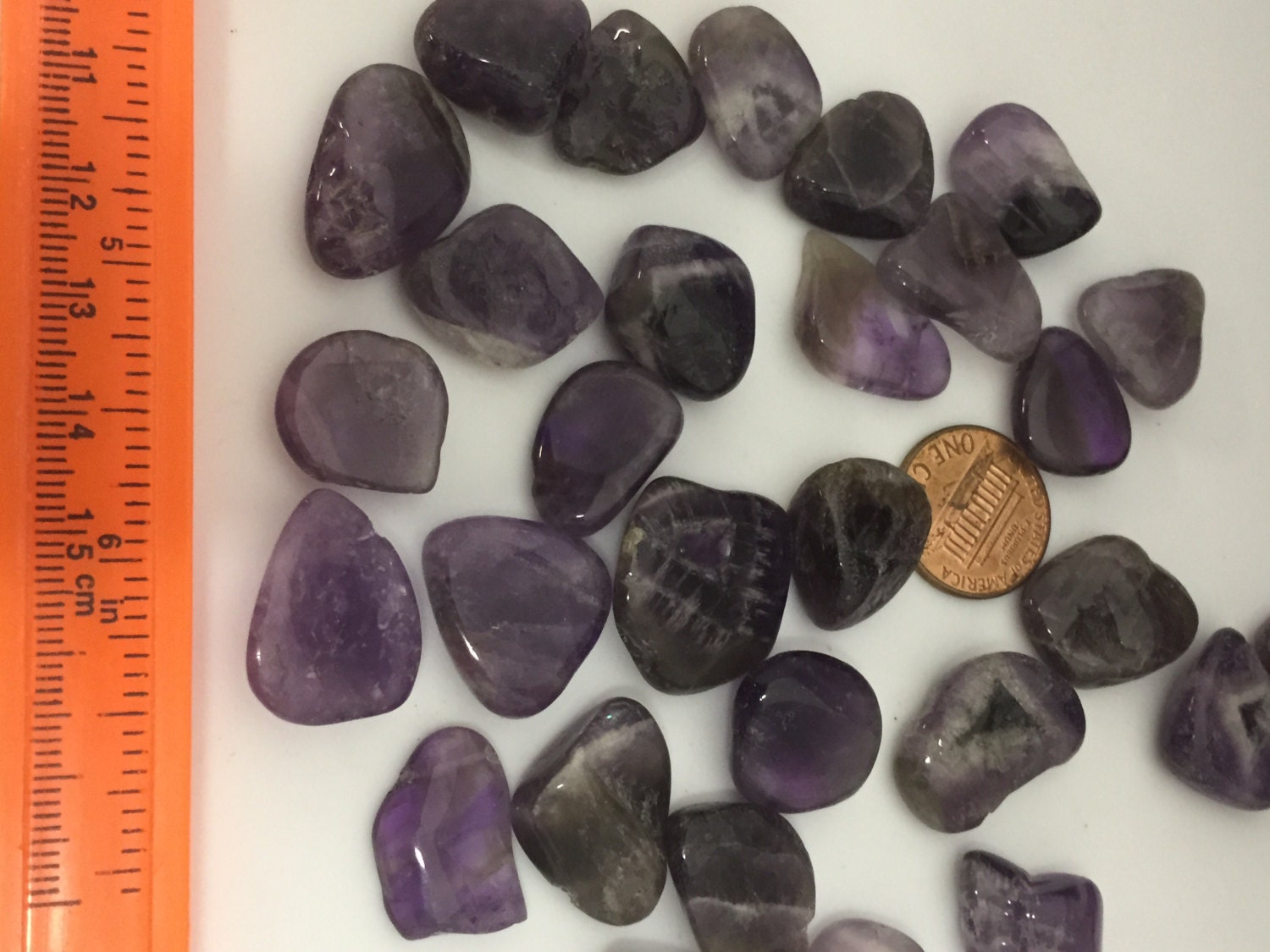 5 beads - Amethyst gemstone nugget beads - GM384B