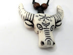 1 Pendant - Large cattle skull head long horn resin pendant - PB095