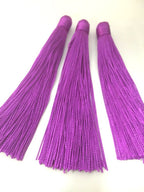 1 Piece - Long fuschia purple color silk tassel charm supplies - 120 mm long - BD870