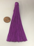 1 Piece - Long fuschia purple color silk tassel charm supplies - 120 mm long - BD870