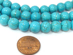 10 Beads - 10 mm size round shape howlite turquoise beads - GM387