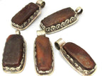 1 Pendant - Tibetan pendants - Nepal pendants - Himalayan natural carnelian gemstone tibetan silver pendant with flower carving - PM456G