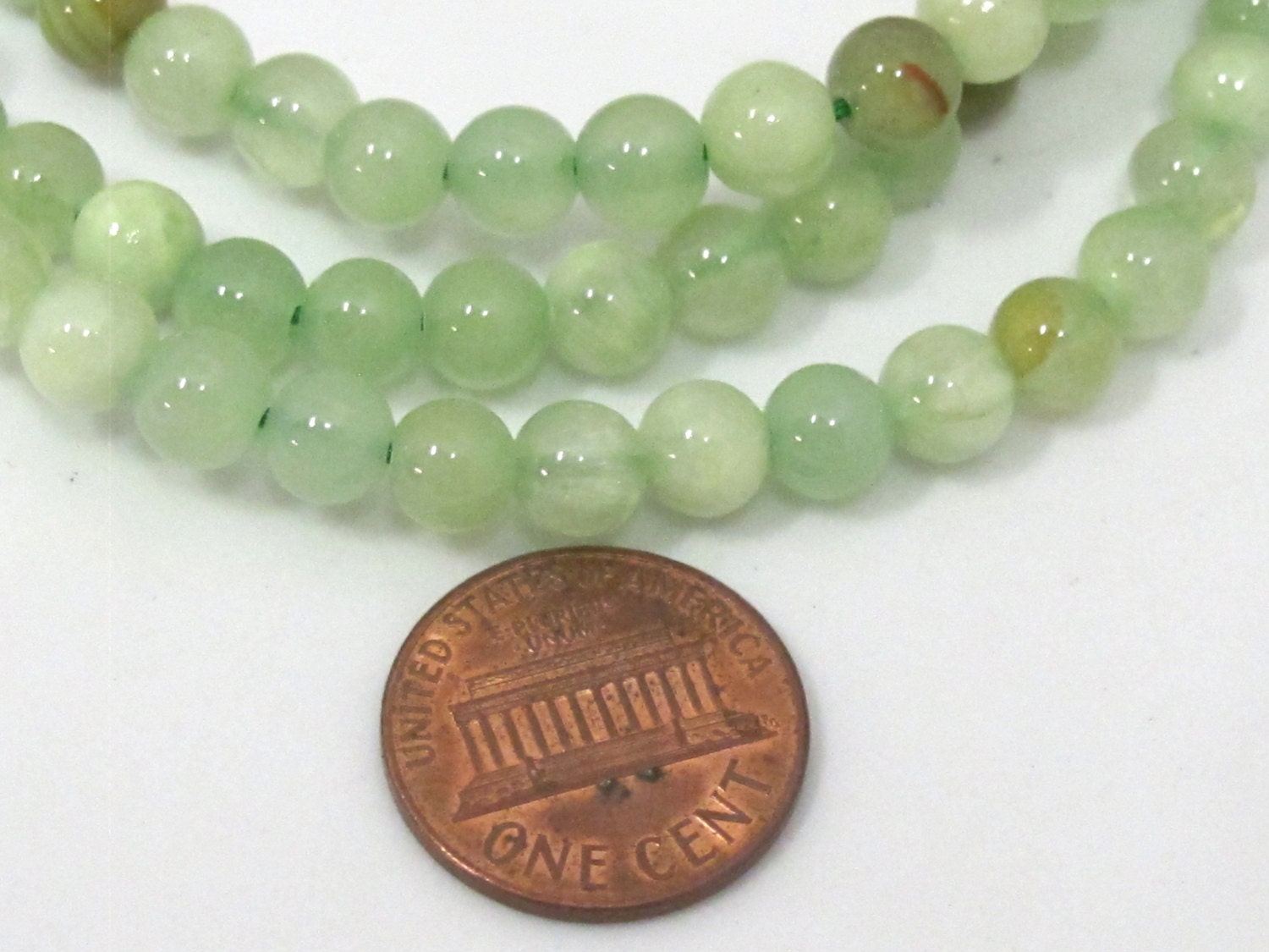 108 mala beads supply - Green color 6 mm size jade beads with 14 mm Guru bead - ML023
