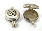 1 Pendant - Tibetan silver Ghau prayer box Om with endless knot small size pendant -- PM459