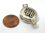 1 Pendant - Tibetan silver Ghau prayer box Om with endless knot small size pendant -- PM459