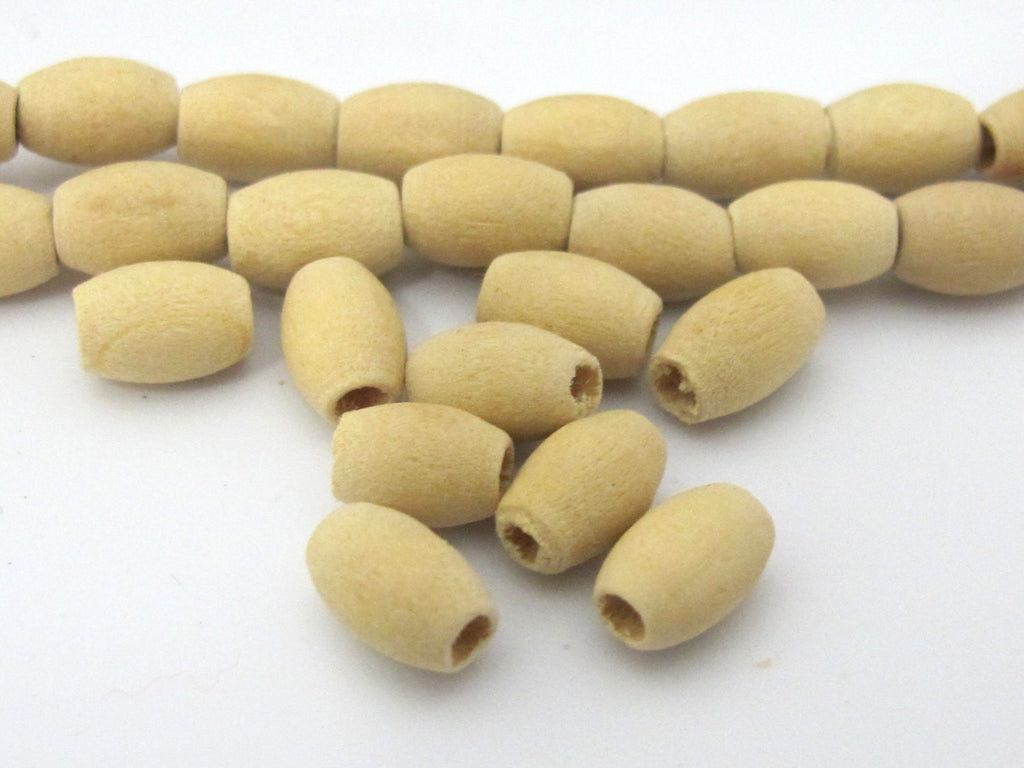 80 wooden beads strand- Tibetan Light weight tan color wooden mala making beads from Nepal 7- 8 mm long -NB148s