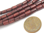 20 wooden beads - Tibetan burgandy wine color wooden beads from Nepal 6-7 mm long -NB149