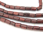 20 wooden beads - Tibetan burgandy wine color wooden beads from Nepal 6-7 mm long -NB149