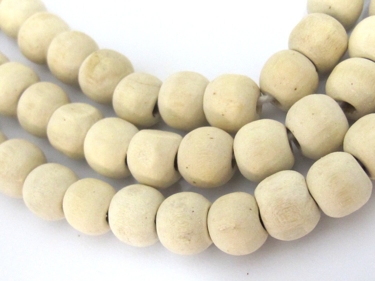 20 Beads - Light weight natural wooden beads mala making supplies from Nepal 8 mm - ML049