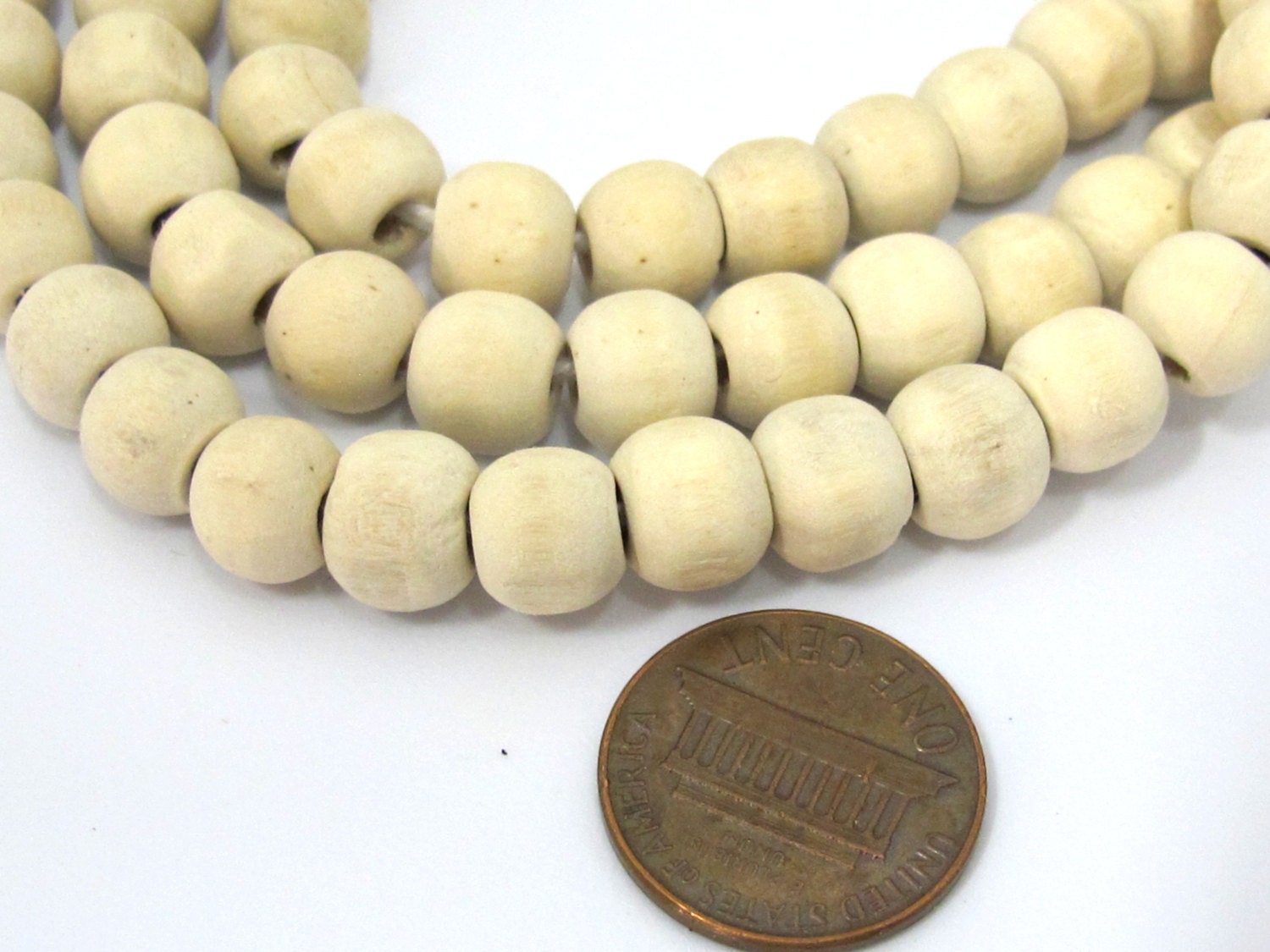 20 Beads - Light weight natural wooden beads mala making supplies from Nepal 8 mm - ML049