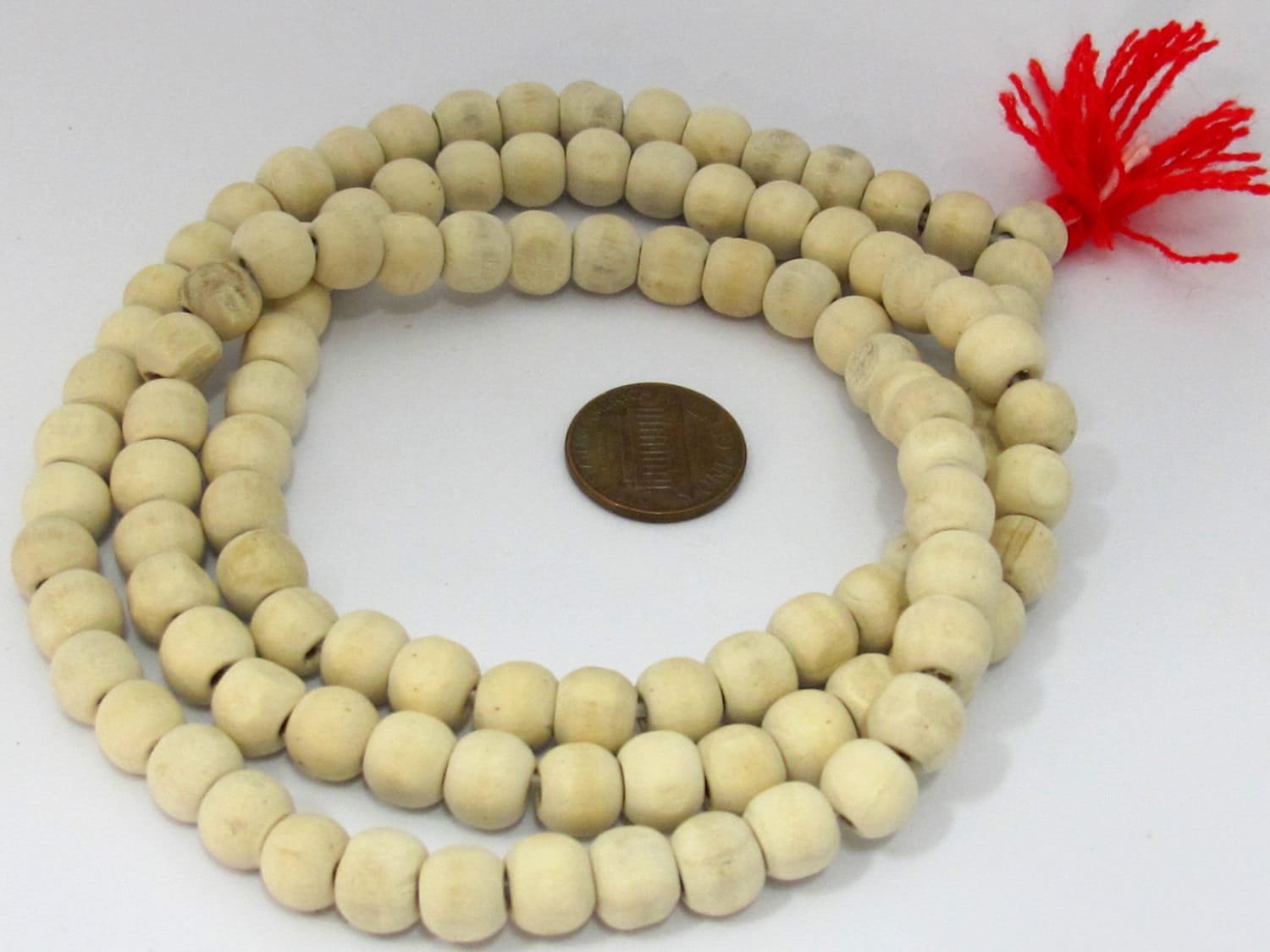 20 Beads - Light weight natural wooden beads mala making supplies from Nepal 8 mm - ML049