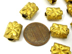 4 Beads - Light weight brass beads antiqued gold color from Nepal- BD880