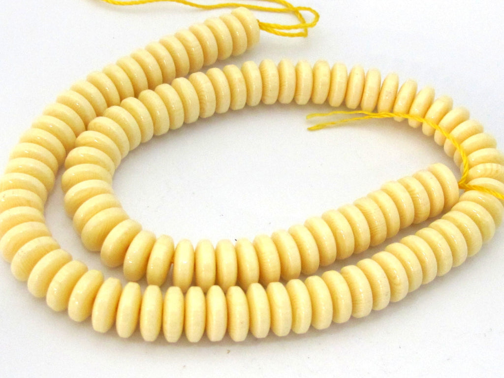 1 Full Strand 15 inches - Rondelle abacus flat disc white color resin beads full strand 10 mm - BD886