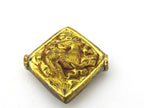 1 Bead - Tibetan Brass bead with deer animal repousse carving from Nepal - Nepalbeadshop jewelry supplies - BD888
