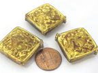 1 Bead - Tibetan Brass bead with deer animal repousse carving from Nepal - Nepalbeadshop jewelry supplies - BD888