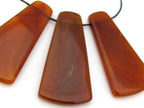 Long trapezoid axe shape carnelian agate gemstone pendant bead - GM054
