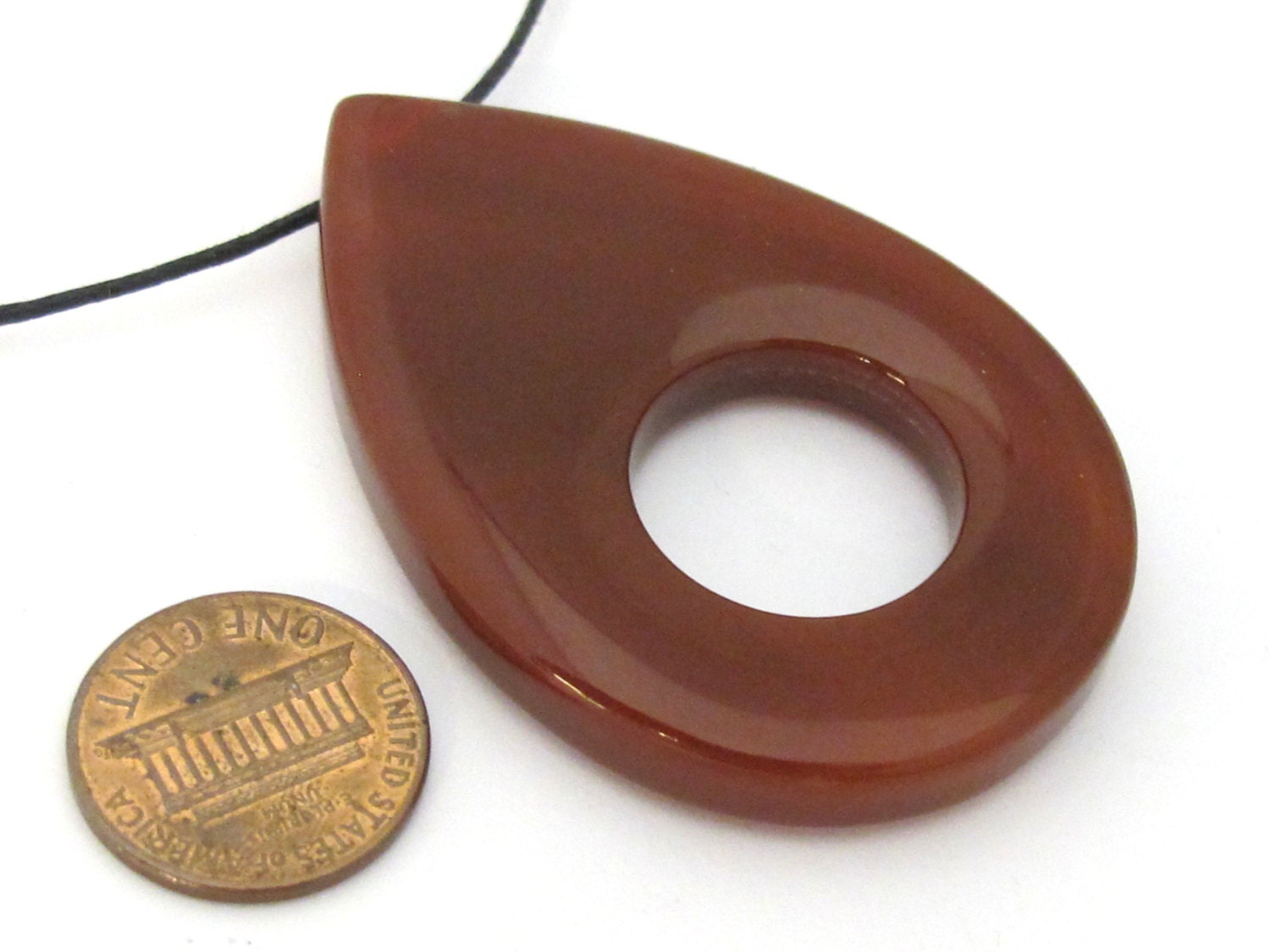 1 piece - Long Teardrop shape agate gemstone pendant bead - GM197