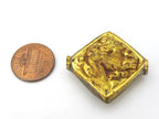1 Bead - Tibetan Brass bead with deer animal repousse carving from Nepal - Nepalbeadshop jewelry supplies - BD888
