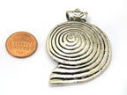 1 Pendant - Tibetan silver spiral coil shell shape pendant - CP112