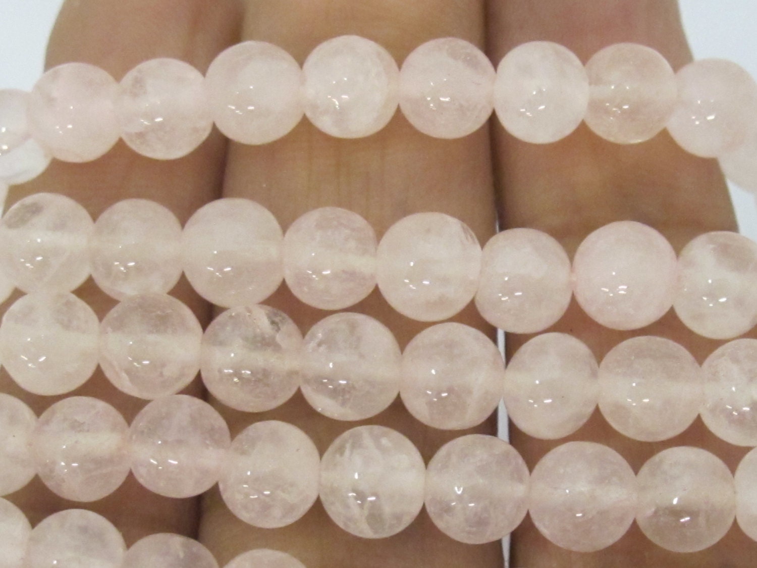 108 natural quartz beads - Rose quartz gemstone beads 6 mm mala making supplies from Nepal - ML056
