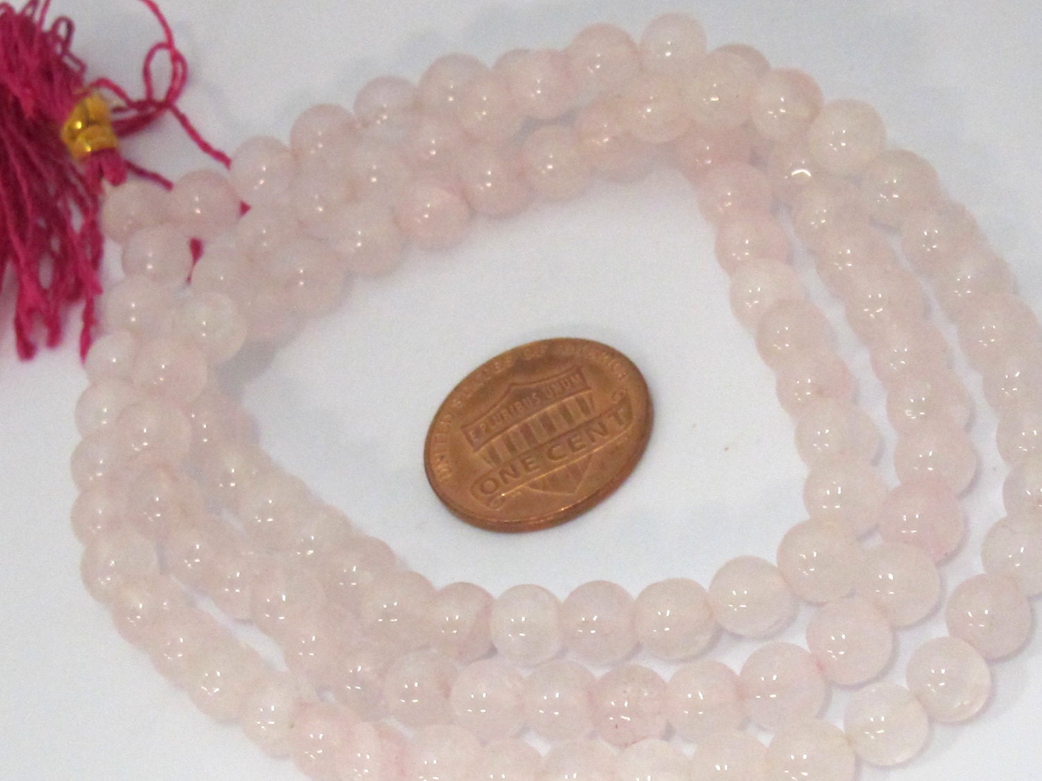 108 natural quartz beads - Rose quartz gemstone beads 6 mm mala making supplies from Nepal - ML056