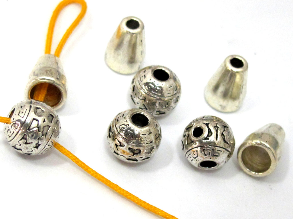 3 Guru bead set - Tibetan mala making 3 hole guru bead set 9-10 mm size - GB041