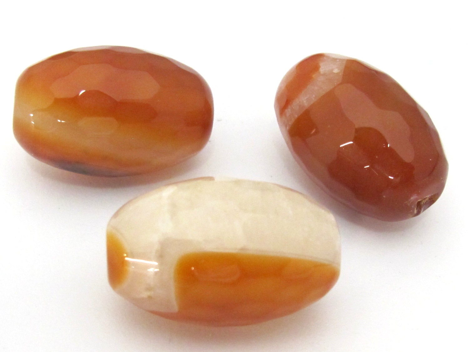 2 Beads - Faceted Large size agate quartz cylinder gemstone pendant bead - GM397