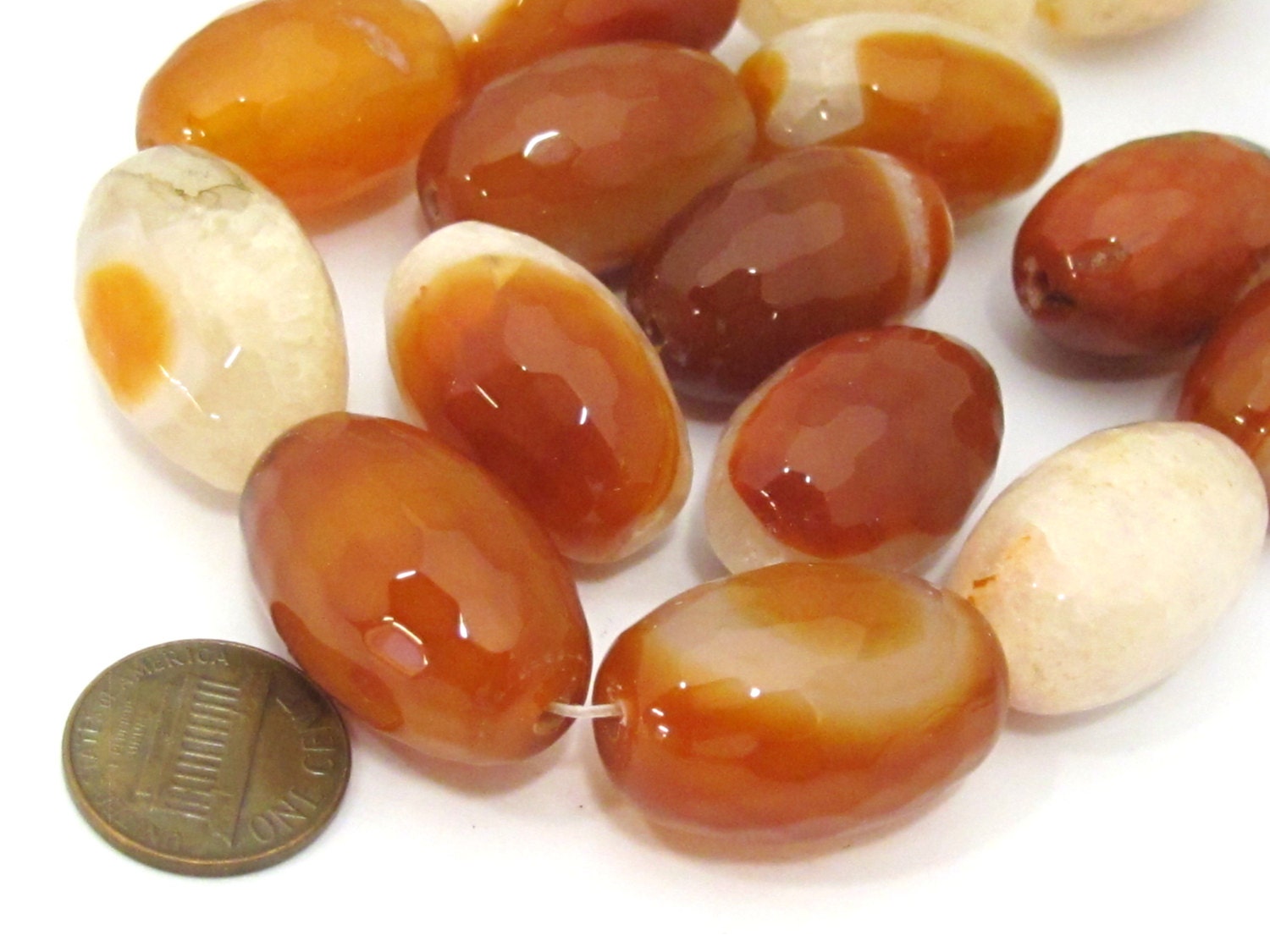 2 Beads - Faceted Large size agate quartz cylinder gemstone pendant bead - GM397