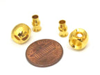 3 SETS - 3 hole Guru Bead gold tone plated with column bead - GB040s