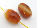2 Beads - Faceted Large size agate quartz cylinder gemstone pendant bead - GM397