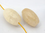 2 Beads - Faceted Large size white agate quartz cylinder gemstone pendant bead - GM398