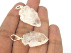 1 Pendant - Rock quartz arrowhead shape cut pendant - PM470