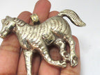 1 Pendant - Large Tibetan silver repousse carving Horse pendant from Nepal - PM471B