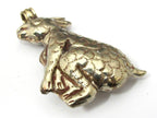 1 Pendant - Tibetan silver repousse carving Kangaroo pendant from Nepal - PM472C