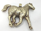 1 Pendant - Large Tibetan silver repousse carving Horse pendant from Nepal - PM471B