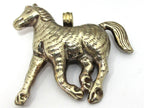 1 Pendant - Large Tibetan silver repousse carving Horse pendant from Nepal - PM471B