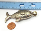 1 Pendant - Large Tibetan silver repousse carving fish pendant from Nepal - PM472A