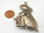 1 Pendant - Tibetan silver repousse carving Kangaroo pendant from Nepal - PM472C