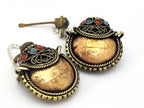 1 pendant - Bhutan copper coin design embossed snuff perfume bottle pendant - PM473