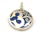Tibetan round shape sanskrit OM mantra floral design pendant - Tibetan pendant supplies - Nepalbeadshop - PM475B