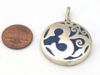 Tibetan round shape sanskrit OM mantra floral design pendant - Tibetan pendant supplies - Nepalbeadshop - PM475B