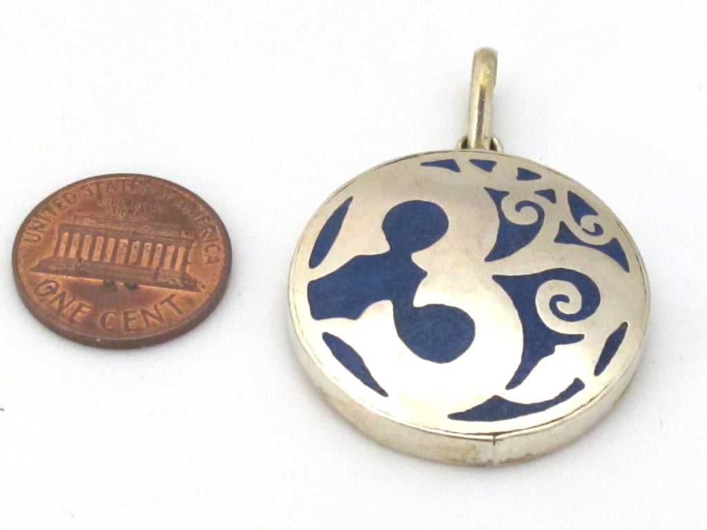 Tibetan round shape sanskrit OM mantra floral design pendant - Tibetan pendant supplies - Nepalbeadshop - PM475B