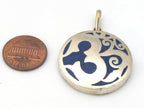 Tibetan round shape sanskrit OM mantra floral design pendant - Tibetan pendant supplies - Nepalbeadshop - PM475B
