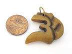 1 pendant - Tibetan pendant Carved Om recycled cattle bone pendant - PB096