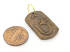 1 pendant - Tibetan pendant rectangular square shape carved Om recycled cattle bone pendant - PB101